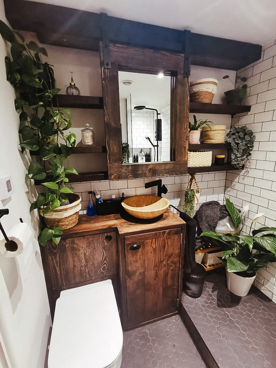 L Shaped Bathroom Vanity Unit